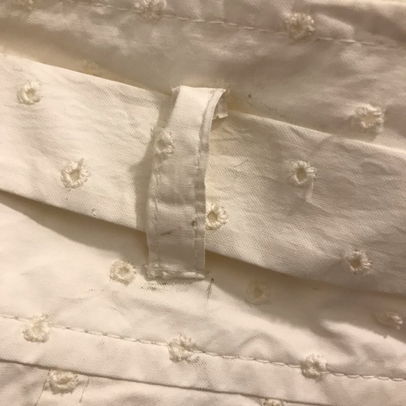 NWT Theory Eyelet Skirt 8 white defects belt a-line cotton - Picture 8 of 13